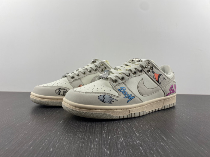 nike dunk low chrome hearts - dd1503-107-01