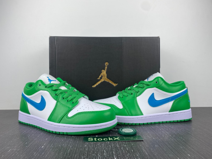 air jordan 1 low "lucky green/aquatone" dc0774-304