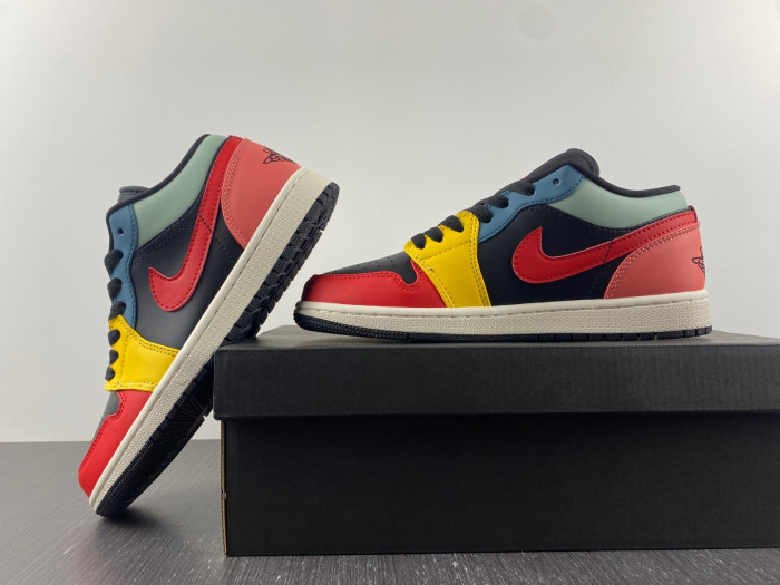 air jordan 1 low se black multi-color (w) - dn3739-060