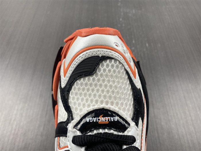 blcg runner sneaker in white, orange and black mesh and nylon blc52001