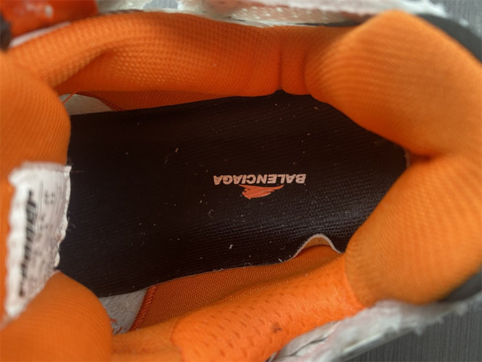 blcg runner sneaker in white, orange and black mesh and nylon blc52001