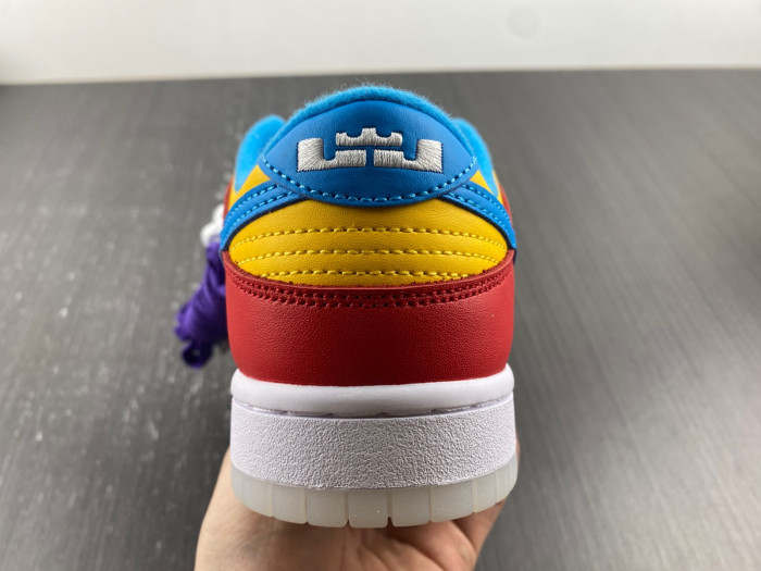 lebron james nike dunk low fruity pebbles dh8009-600