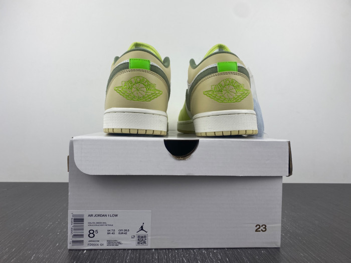 jordan 1 low sail white oil green - fd9906-131