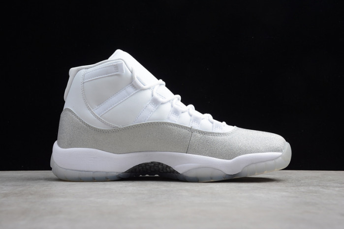 air jordan 11 wmns white metallic silvervast grey ar0715-100