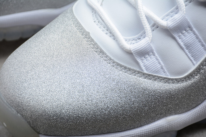 air jordan 11 wmns white metallic silvervast grey ar0715-100
