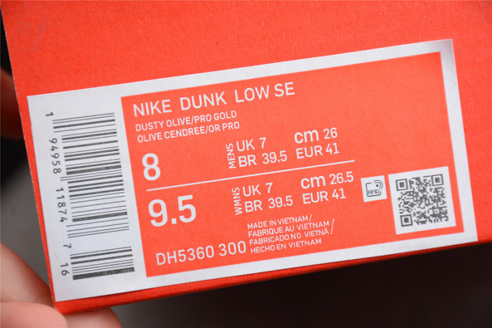 nike dunk low dusty olive - dh5360-300