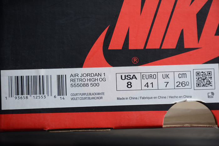 air jordan 1 retro high court purple white 555088-500