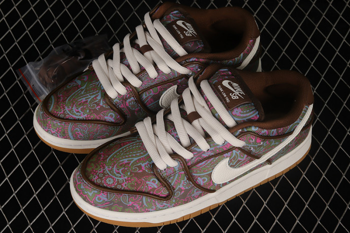 nike sb dunk low pro paisley brown - dh7534-200