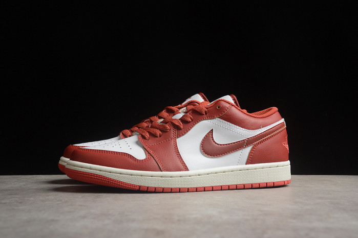air jordan 1 low "white/dune red" fj3459-160