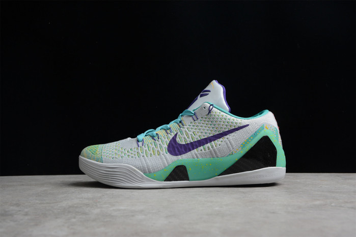 nike zoom kobe 9 ix grey green purple 630487-005