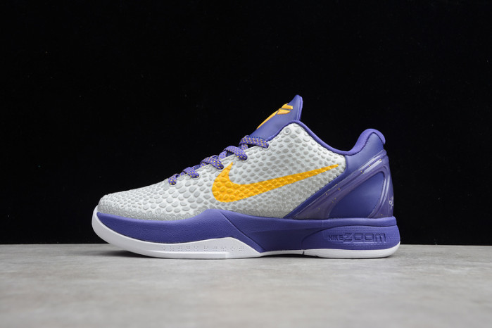 nike kobe 6 vi white/purple-yellow cw2190-104
