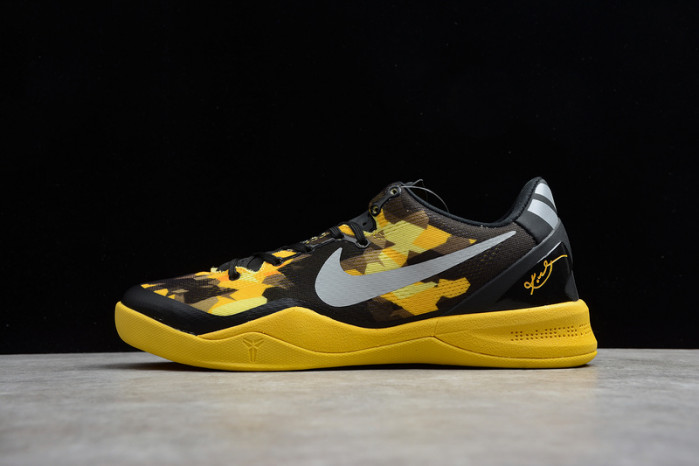 nike zoom kobe 8 viii black yellow grey basketball shoes 555286-077