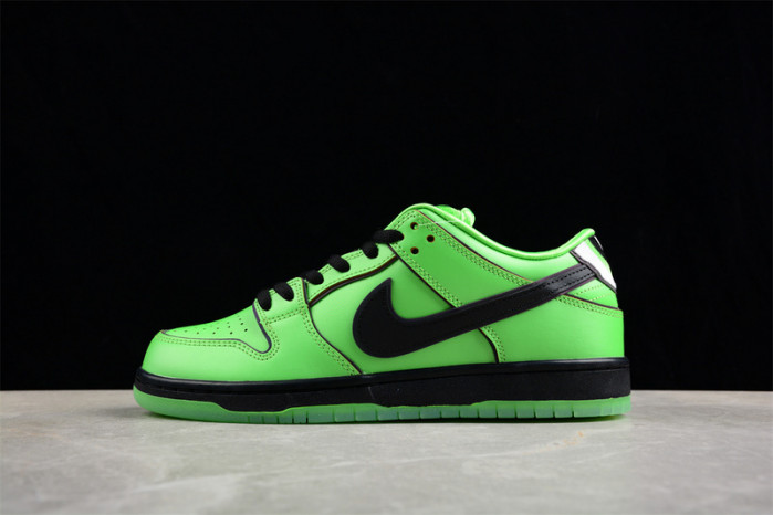 the powerpuff girls x nike dunk low pro sb qs ''buttercup'' fz8319-300 the powerpuff girls x nike dunk low pro sb qs ''buttercup'' fz8319-300