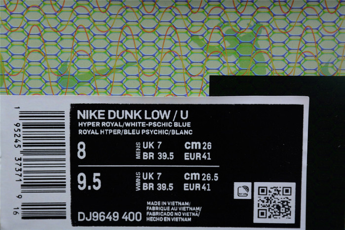 union x nike dunk low blue dj9649-400