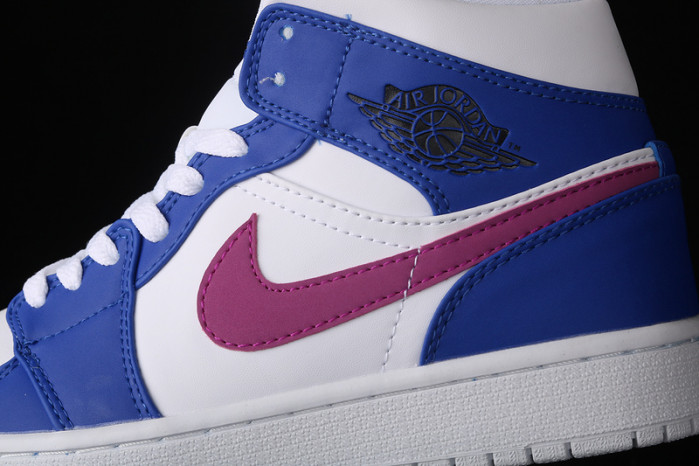 air jordan 1 mid hyper royal/hyper violet-white 554724-451