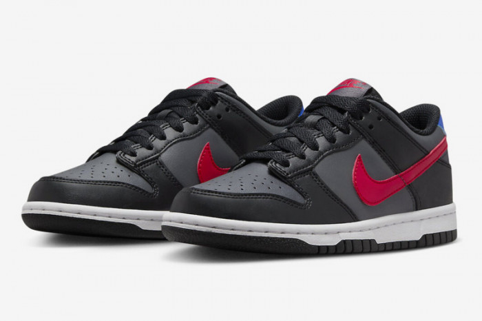 nike dunk low gs black university red fv0373-001