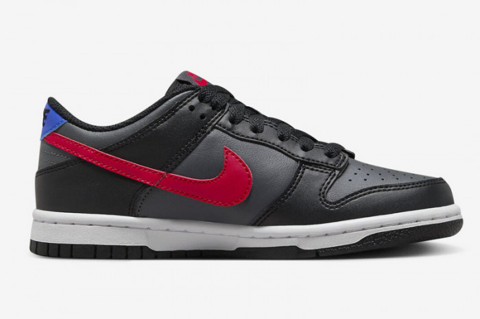 nike dunk low gs black university red fv0373-001