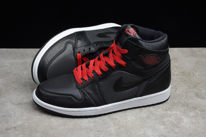 air jordan 1 black satin gym red 555088-060