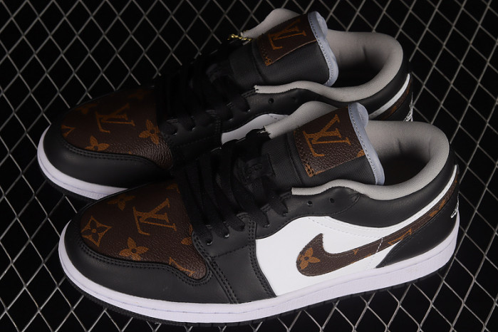air jordan 1 low aj1 black white brown 553558-039-001