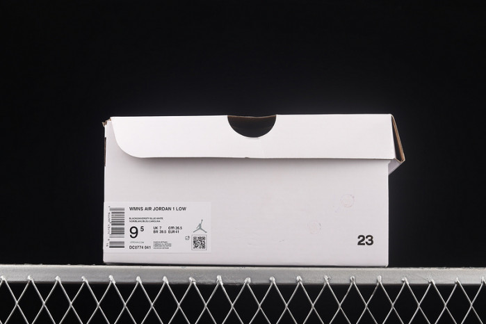 air jordan 1 low black university blue white (w) - dc0774-041