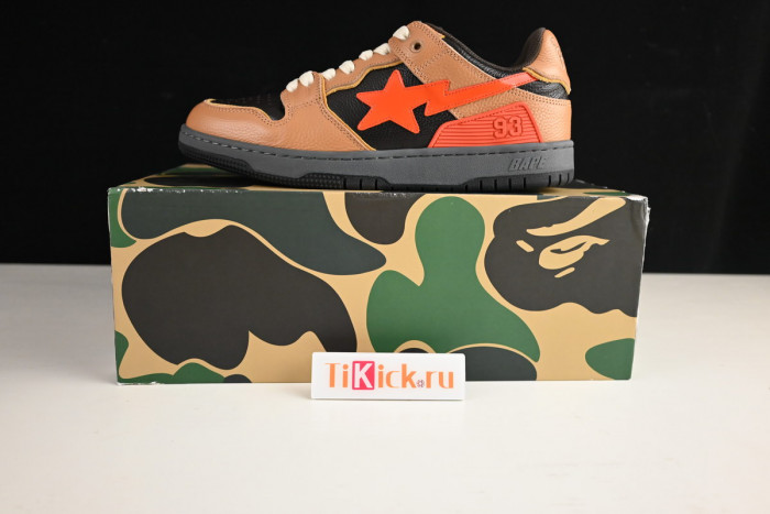 bape sta sk8 to nigo light brown/black/red 1g70191034011
