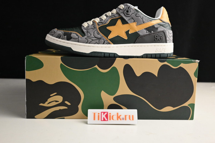 bape sta sk8 to nigo grey/yellow/beige 1g70191035012