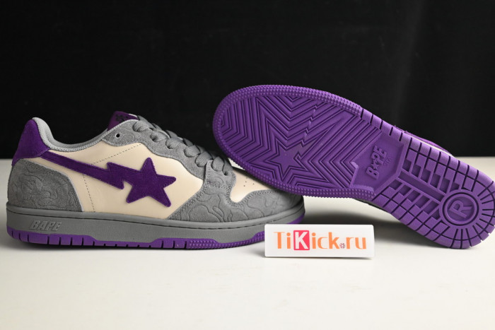 bape sta sk8 to nigo dark grey/beige/purple 1g801009121301