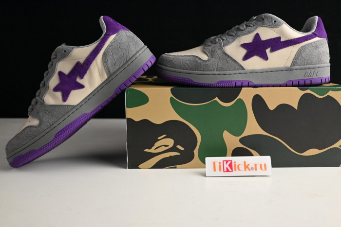 bape sta sk8 to nigo dark grey/beige/purple 1g801009121301