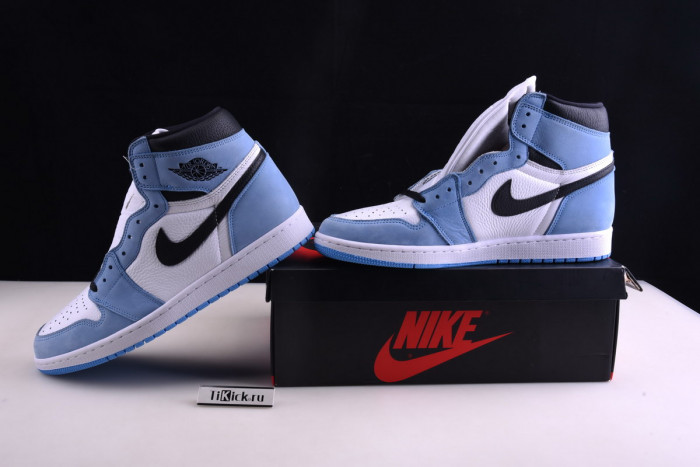 air jordan 1 retro high white university blue black - 555088-134