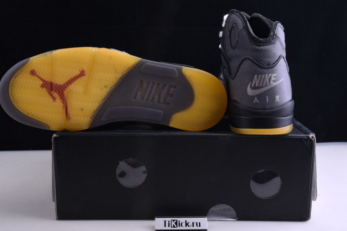 air jordan 5 retro ofw black/muslin-fire red ct8480-001